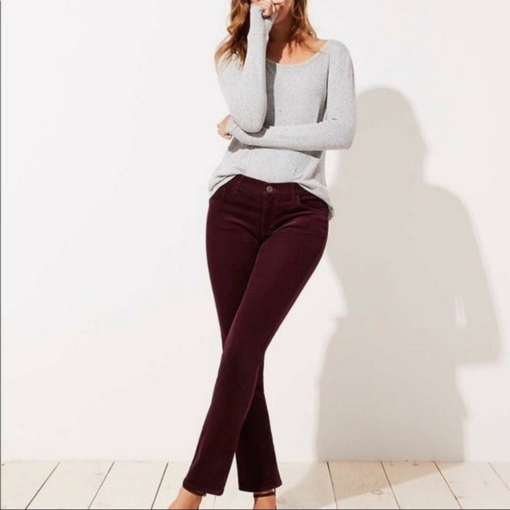 LOFT Wine Corduroy Pants Size 14